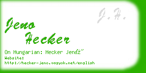 jeno hecker business card
